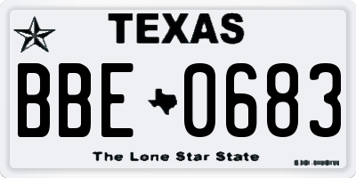 TX license plate BBE0683