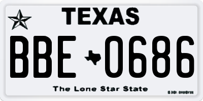 TX license plate BBE0686