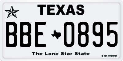TX license plate BBE0895