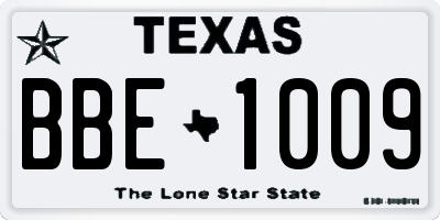 TX license plate BBE1009