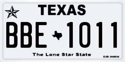 TX license plate BBE1011
