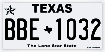 TX license plate BBE1032