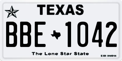 TX license plate BBE1042