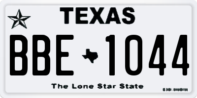 TX license plate BBE1044