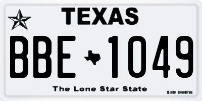 TX license plate BBE1049