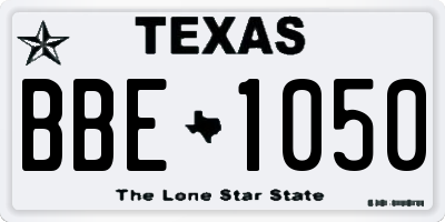 TX license plate BBE1050
