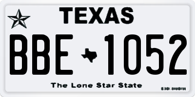 TX license plate BBE1052