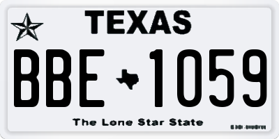TX license plate BBE1059