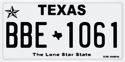 TX license plate BBE1061