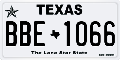 TX license plate BBE1066