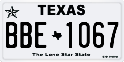 TX license plate BBE1067
