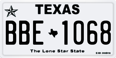 TX license plate BBE1068