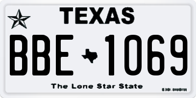 TX license plate BBE1069