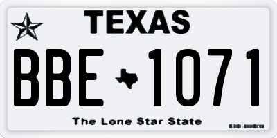 TX license plate BBE1071