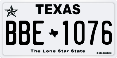 TX license plate BBE1076