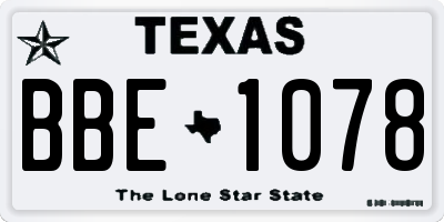 TX license plate BBE1078