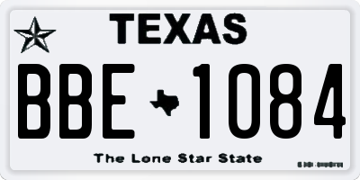 TX license plate BBE1084