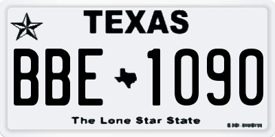 TX license plate BBE1090
