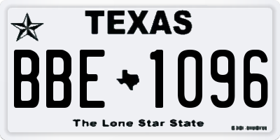TX license plate BBE1096