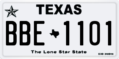 TX license plate BBE1101
