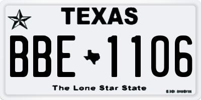 TX license plate BBE1106