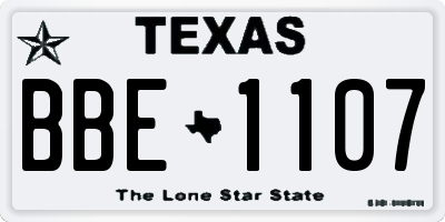 TX license plate BBE1107
