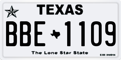 TX license plate BBE1109