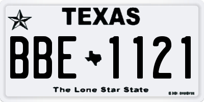 TX license plate BBE1121