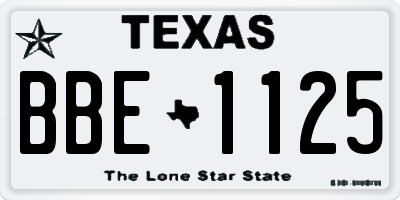 TX license plate BBE1125