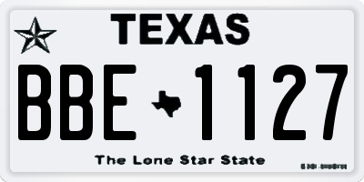 TX license plate BBE1127