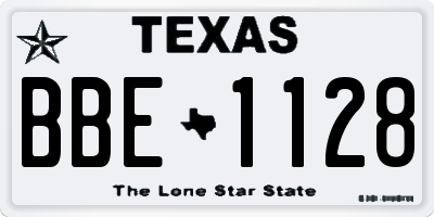 TX license plate BBE1128