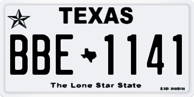 TX license plate BBE1141