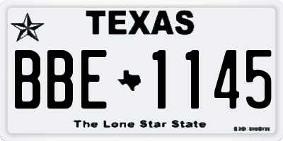 TX license plate BBE1145