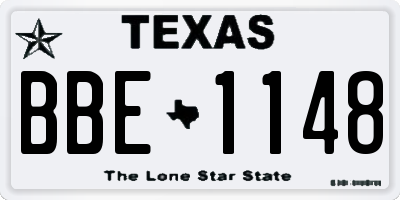 TX license plate BBE1148