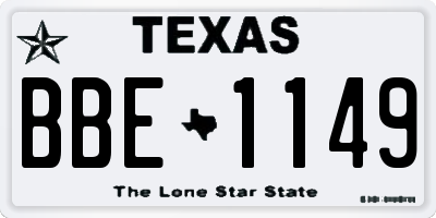 TX license plate BBE1149