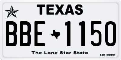 TX license plate BBE1150