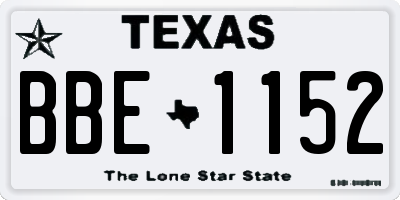 TX license plate BBE1152