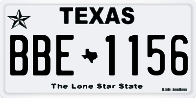 TX license plate BBE1156