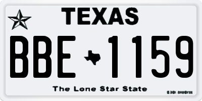 TX license plate BBE1159