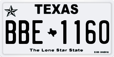 TX license plate BBE1160