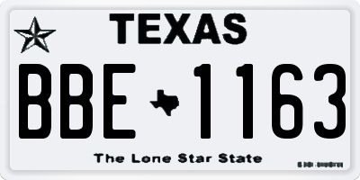 TX license plate BBE1163