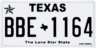 TX license plate BBE1164