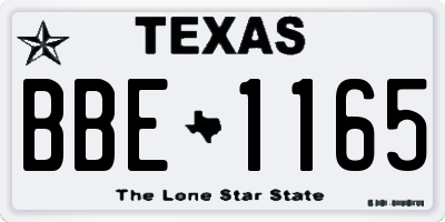 TX license plate BBE1165