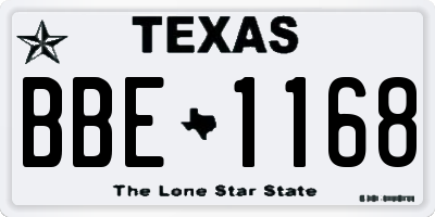 TX license plate BBE1168