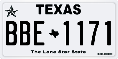 TX license plate BBE1171