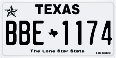 TX license plate BBE1174