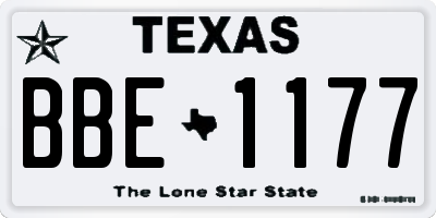 TX license plate BBE1177