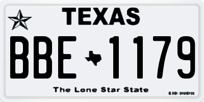 TX license plate BBE1179