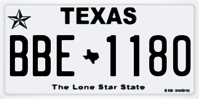 TX license plate BBE1180