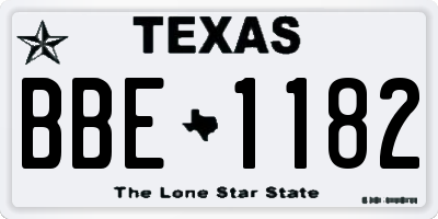 TX license plate BBE1182